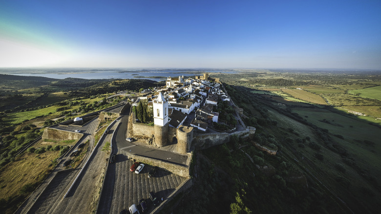 Medieval city on hilltop