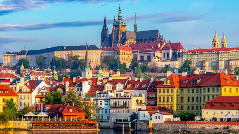 Prague castle and city