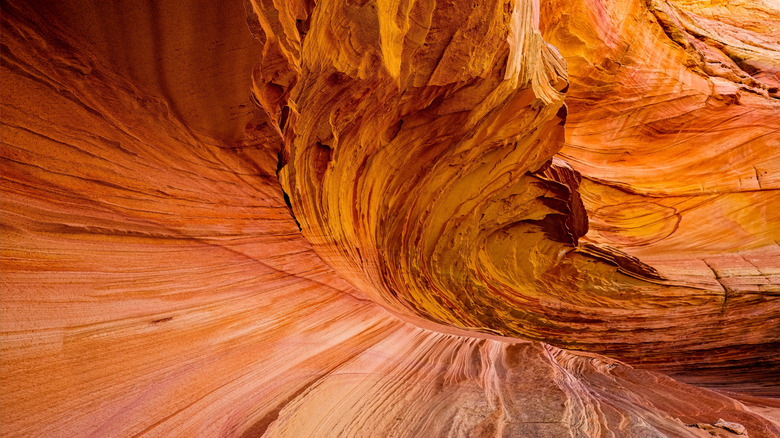 Incredible swirling red rock formations in Gold Butte National Monument