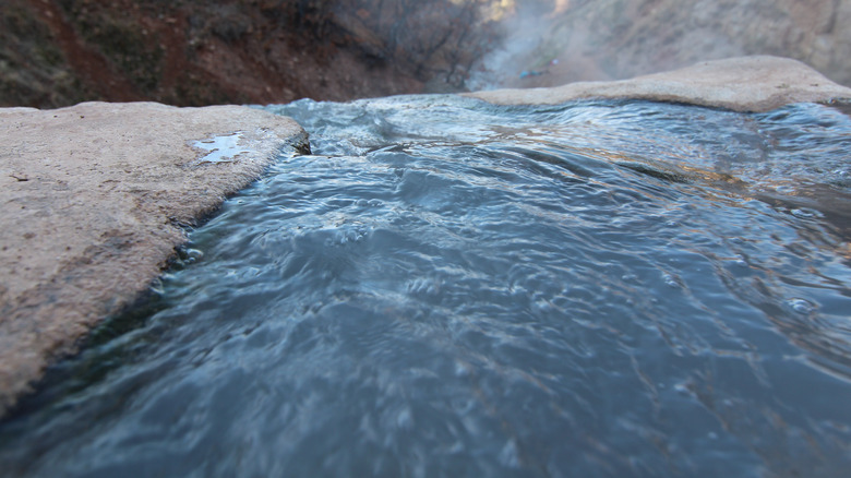 Close up of thermal pool