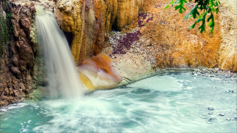 blue waterfall in Tuscany