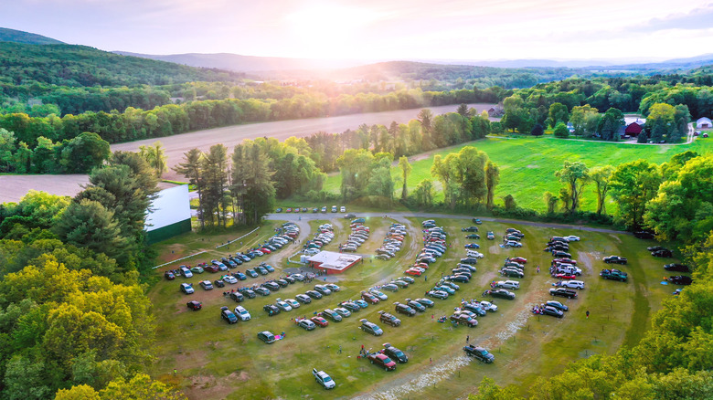 Cars parked at Northfield Drive-in