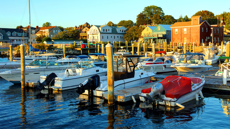 A waterfront shot of Bristol, Rhode Island