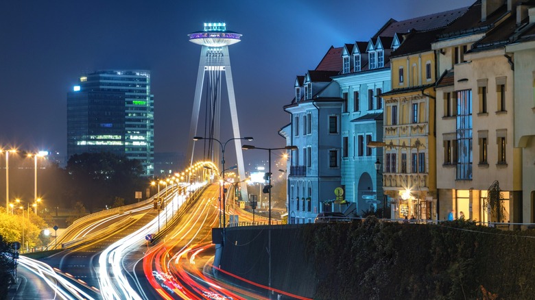 Bratislava night UFO bridge