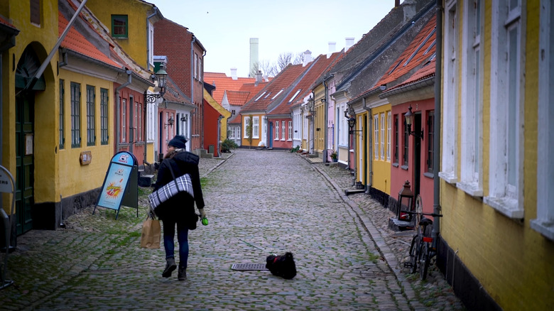 painted houses cobblestone streets Ærø