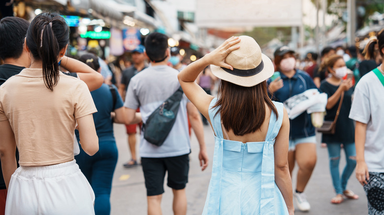 A woman at the Chatuchak weekend market in Thailand