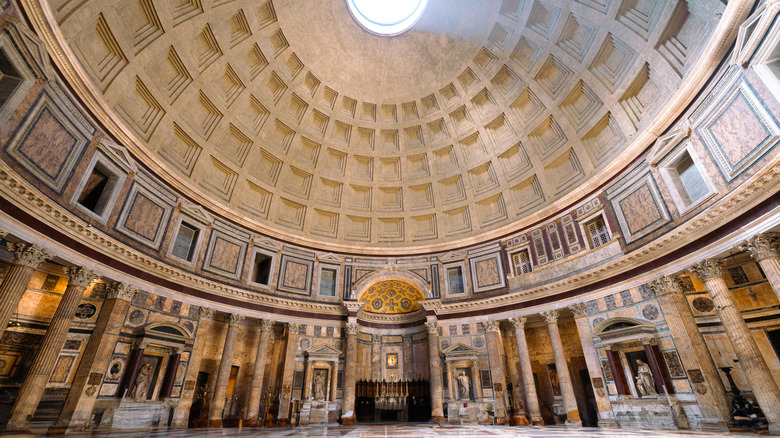 Inside the Pantheon in Rome, Italy