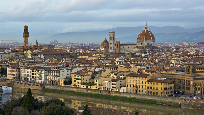 Beautiful waterside view of Florence