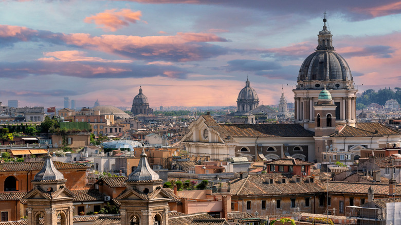 Early evening view of Rome, Italy