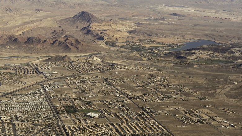 Aerial desert view of Henderson, Nevada