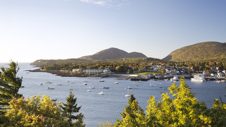 A panoramic view of Bar Harbor, Maine