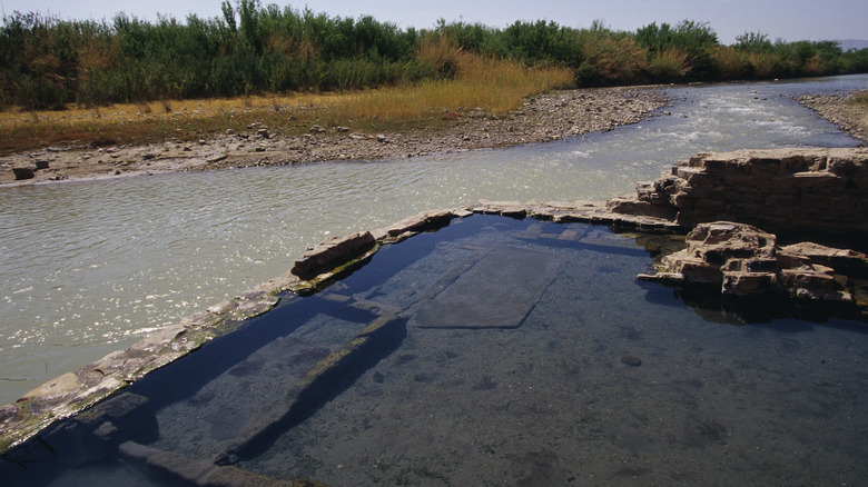 Langford Hot Springs, situated right alongside the Rio Grande River