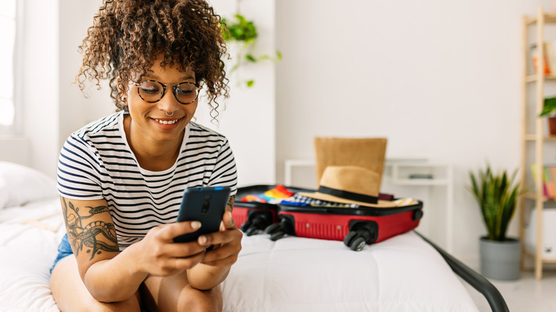 Woman planning her next trip