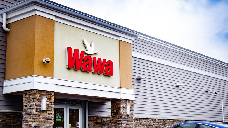 The exterior of a Wawa convenience store