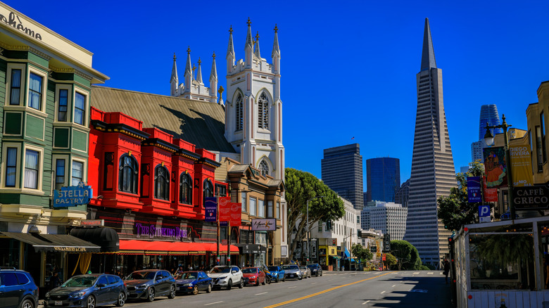 Street view in North Beach, San Francisco