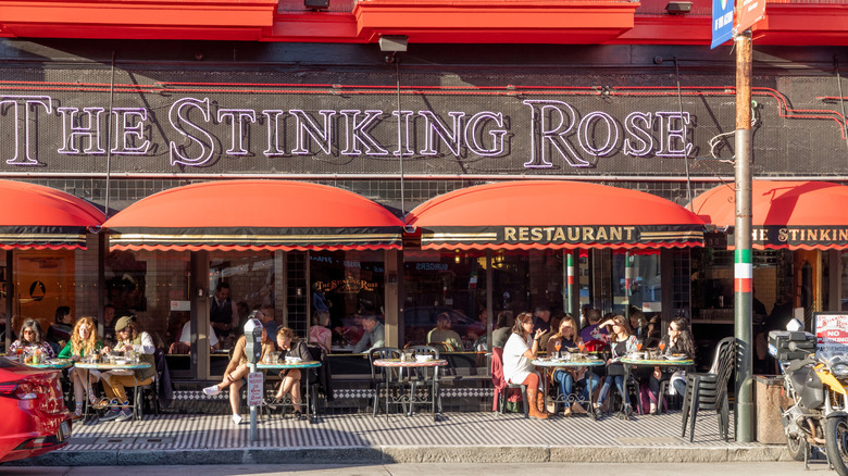 Outdoor seating at The Stinking Rose, San Francisco