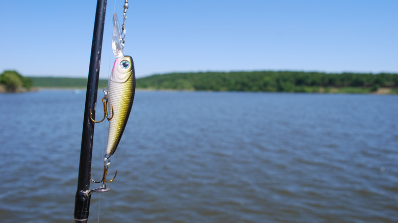 A lure for bass on Greenleaf Lake