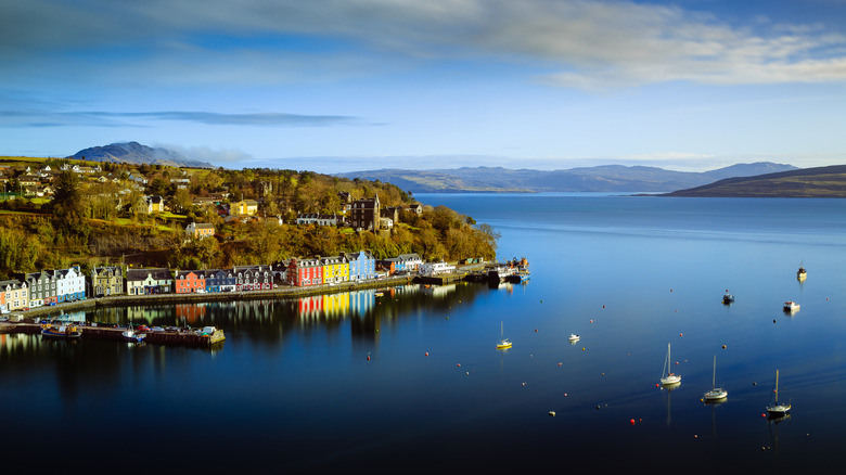 Aerial view of Tobermory, Isle of Mull, Scotland