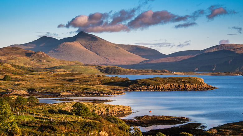 The coastline of the Isle of Mull, with Ben More in the background