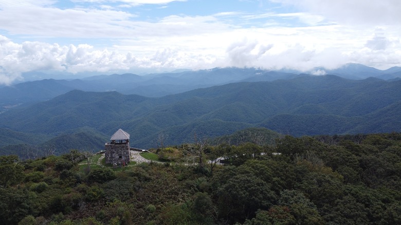 View of the Wayah Bald Lookout Tower, North Carolina