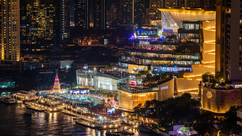 IconSiam building illuminated at night