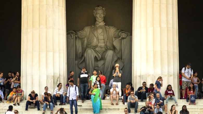 Lincoln Memorial with crowds