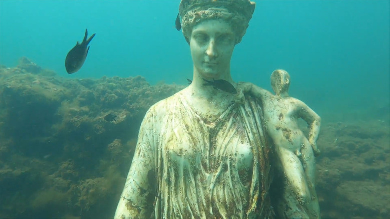 Underwater statue in Baia, Italy