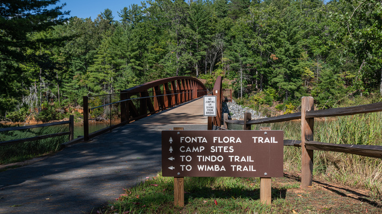 Long Arm Bridge in Lake James State Park, North Carolina