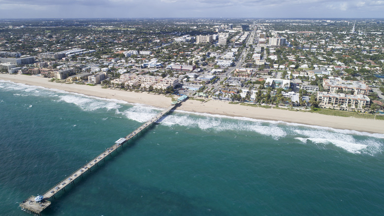 Aerial view of Lauderdale-By-The-Sea, a town popular for beach diving