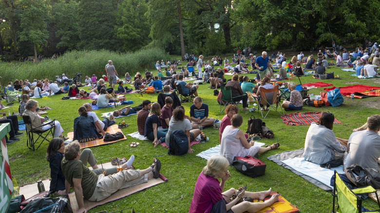 Small summer concert in a field