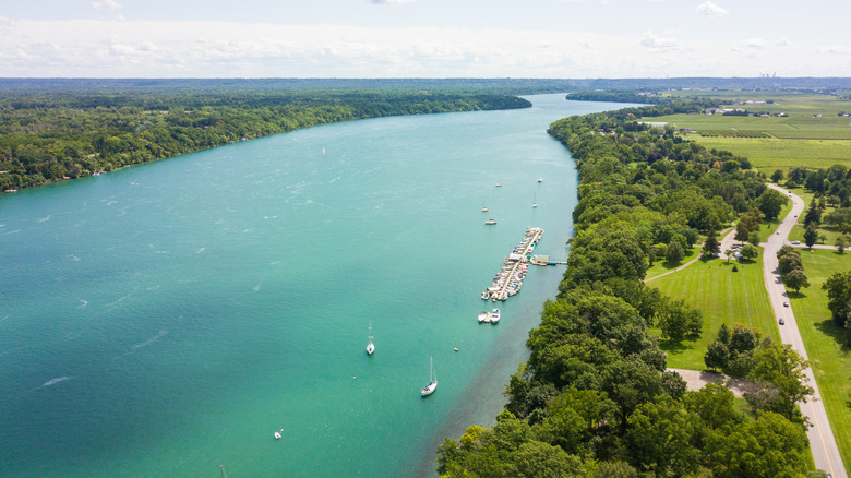 The Niagara River between the U.S. and Canada