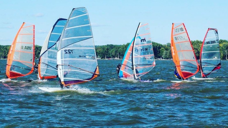 windsurfing on Lake Winnebago near Oshkosh, Wisconsin