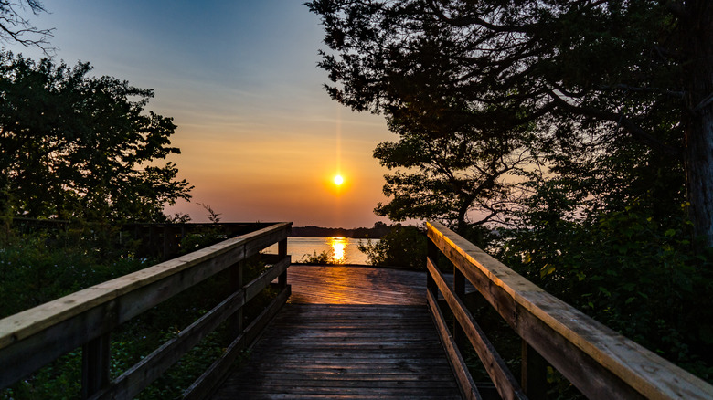 Sunset over Nagawicka Lake in Delafield