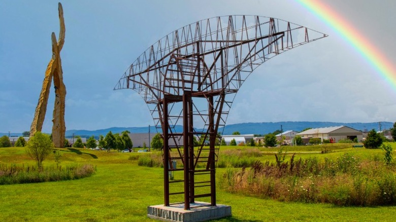 Rainbow over Chattanooga's Sculpture Fields at Montague Park