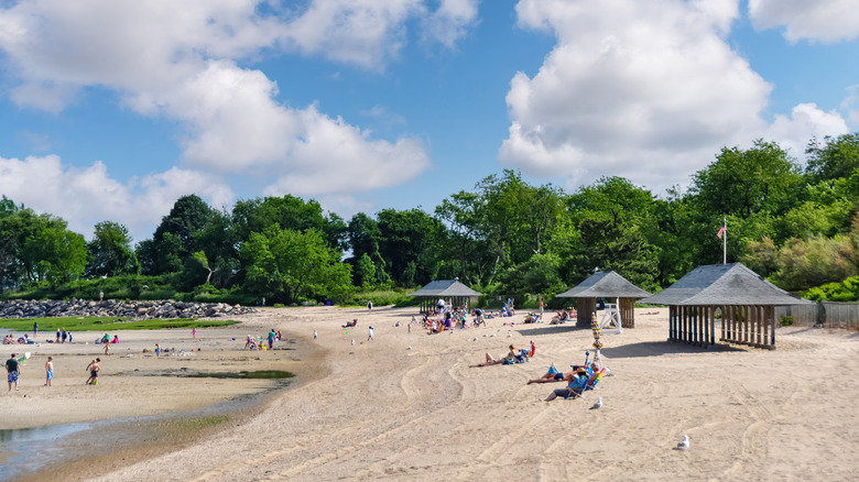 Shoreside view of Greenwich Point Park, CT