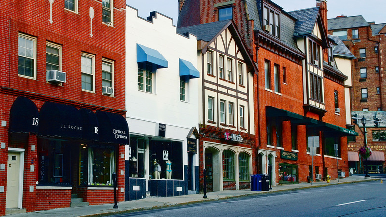 A view of Greenwich Ave in downtown Greenwich, CT