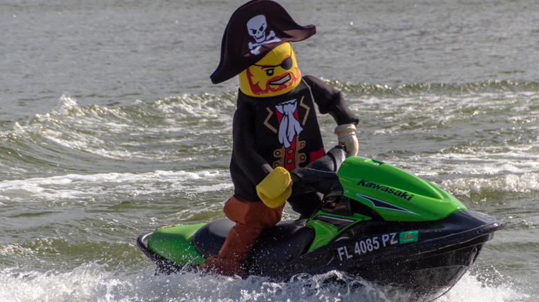 LEGO pirate riding jet ski