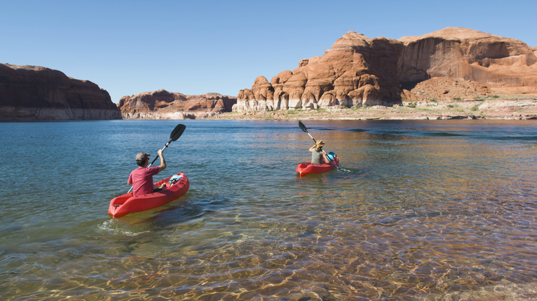 Kayakers on the water at Lake Powell