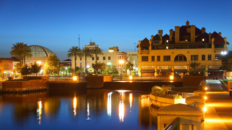 Downtown Stockton at the marina