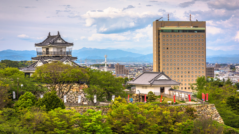 Hamamatsu Castle and cityscape, Japan