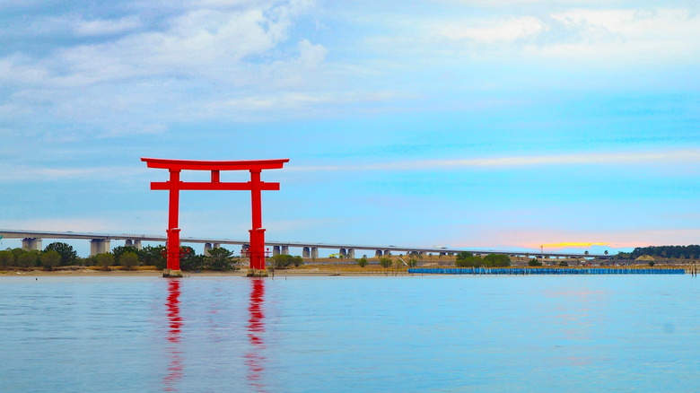 Red torii gate near Hamamatsu, Japan