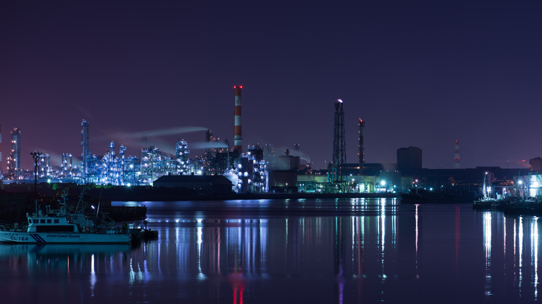 Kawasaki's futuristic architecture seen from Tokyo Bay