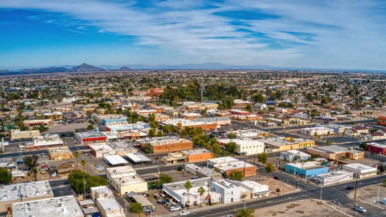 An aerial view of Casa Grande, Arizona