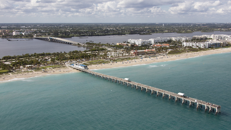 Lake Worth Beach aerial view including the iconic fishing pier