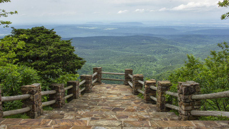 A scenic observation area at Arkansas's Mount Magazine State Park