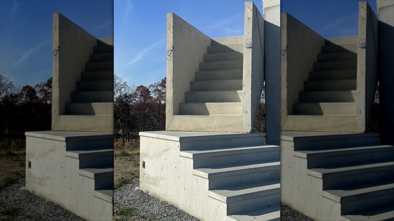 Outdoor staircase sculpture at Art Omi