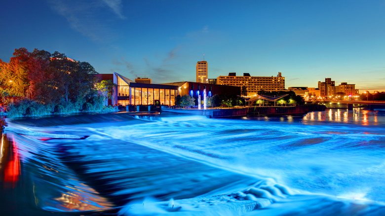 South Bend, Indiana, illuminated downtown