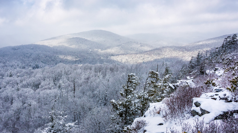 Snow on the mountains of North Carolina