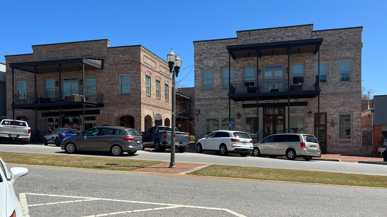 Two buildings in downtown Senoia, Georgia