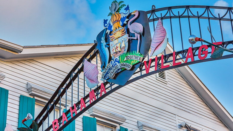 Entrance arch with Bahamas coat of arms